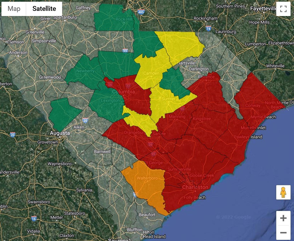 Power outages in Sumter, Clarendon and Lee counties due to Hurricane Ian Sept. 30, 2022 The